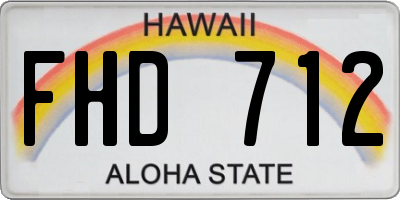 HI license plate FHD712