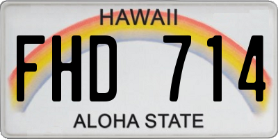 HI license plate FHD714