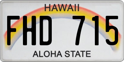 HI license plate FHD715