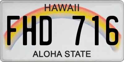 HI license plate FHD716