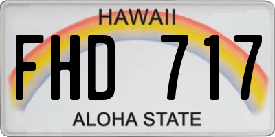 HI license plate FHD717