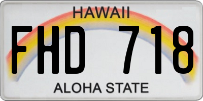 HI license plate FHD718