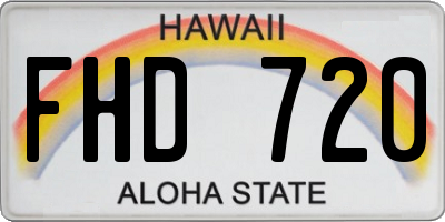 HI license plate FHD720
