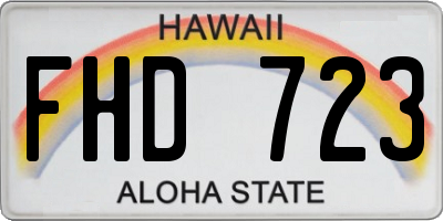 HI license plate FHD723
