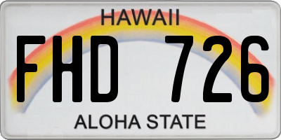 HI license plate FHD726