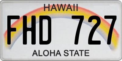 HI license plate FHD727