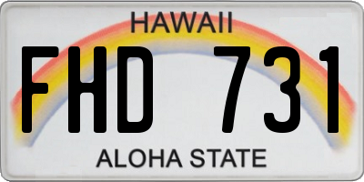HI license plate FHD731