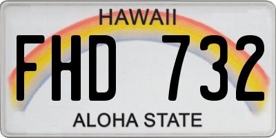 HI license plate FHD732