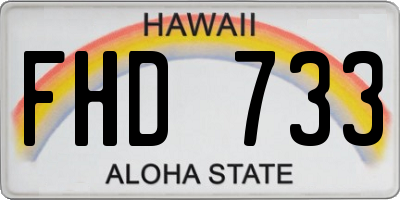 HI license plate FHD733