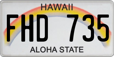 HI license plate FHD735