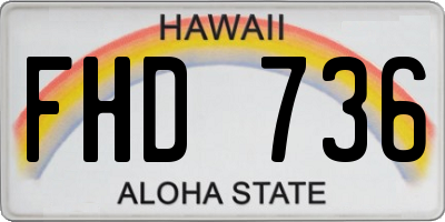 HI license plate FHD736