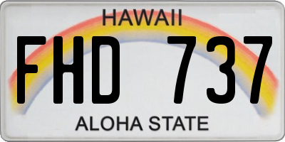 HI license plate FHD737