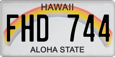 HI license plate FHD744