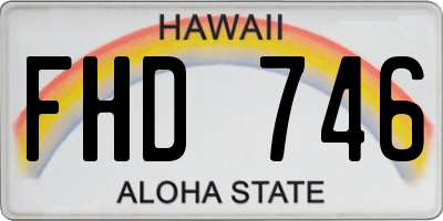 HI license plate FHD746