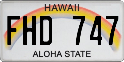 HI license plate FHD747