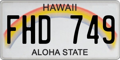 HI license plate FHD749