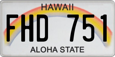 HI license plate FHD751