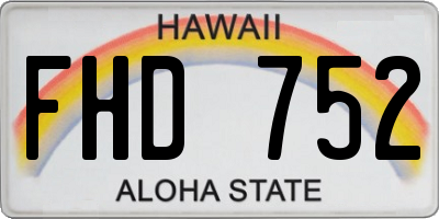 HI license plate FHD752
