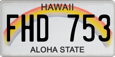 HI license plate FHD753