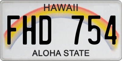 HI license plate FHD754