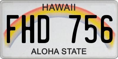 HI license plate FHD756