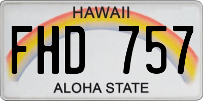 HI license plate FHD757