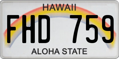 HI license plate FHD759