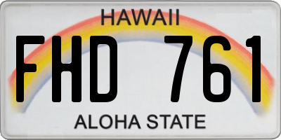 HI license plate FHD761