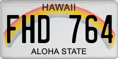 HI license plate FHD764