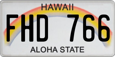 HI license plate FHD766