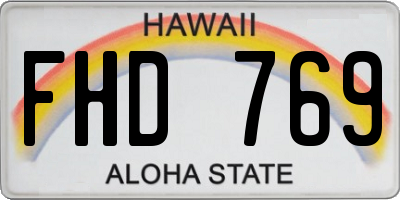 HI license plate FHD769