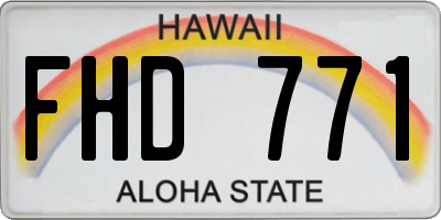 HI license plate FHD771