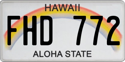 HI license plate FHD772