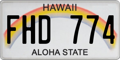 HI license plate FHD774