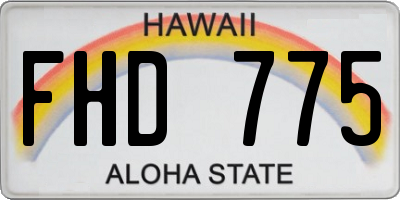 HI license plate FHD775