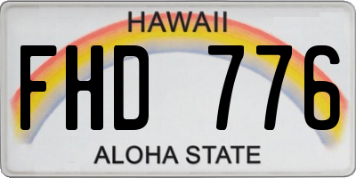 HI license plate FHD776
