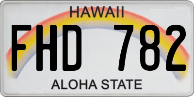 HI license plate FHD782
