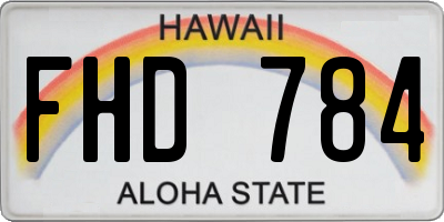 HI license plate FHD784