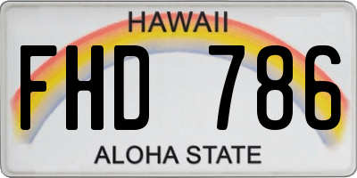 HI license plate FHD786