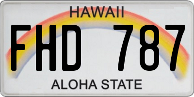 HI license plate FHD787