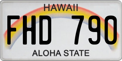 HI license plate FHD790
