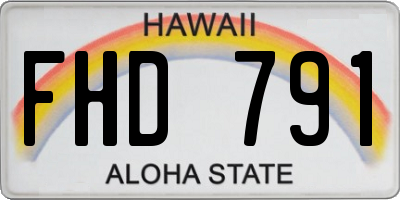 HI license plate FHD791