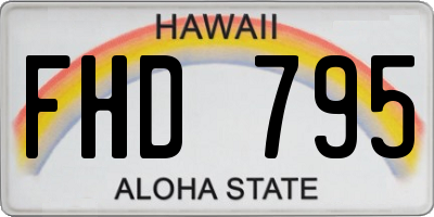 HI license plate FHD795
