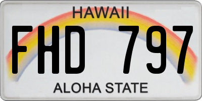 HI license plate FHD797