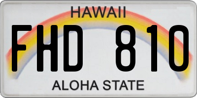 HI license plate FHD810