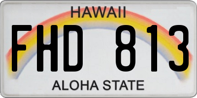 HI license plate FHD813