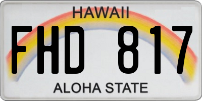HI license plate FHD817