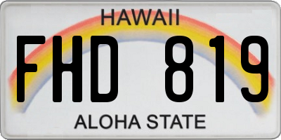 HI license plate FHD819