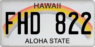 HI license plate FHD822
