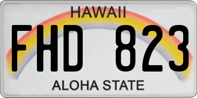 HI license plate FHD823